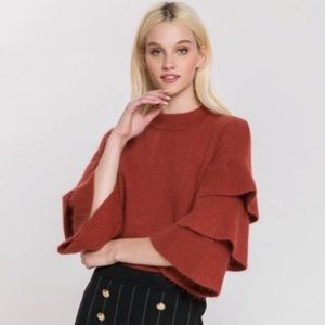 Cinnamon Endless Rose Tiered Sleeve Sweater - S